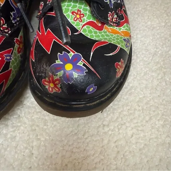 Dr Martens Girls Delaney Boot Psycho Tattoo Size 9 Japanese multicolor Docs - Picture 6 of 11